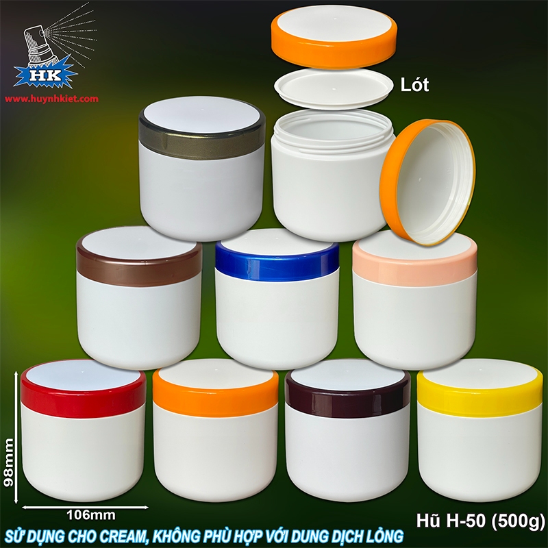 Hũ H-50 Nắp N-1A (500g)