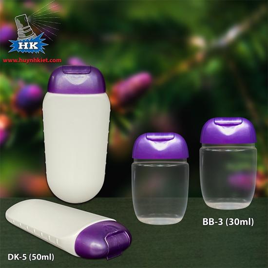 Bộ chai nắp bật màu tím